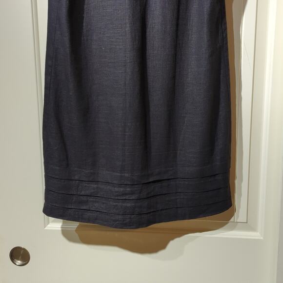 Original Nicole Miller Linen/Viscose Black Classic V-Neck Sheath Dress Size S - Picture 6 of 11